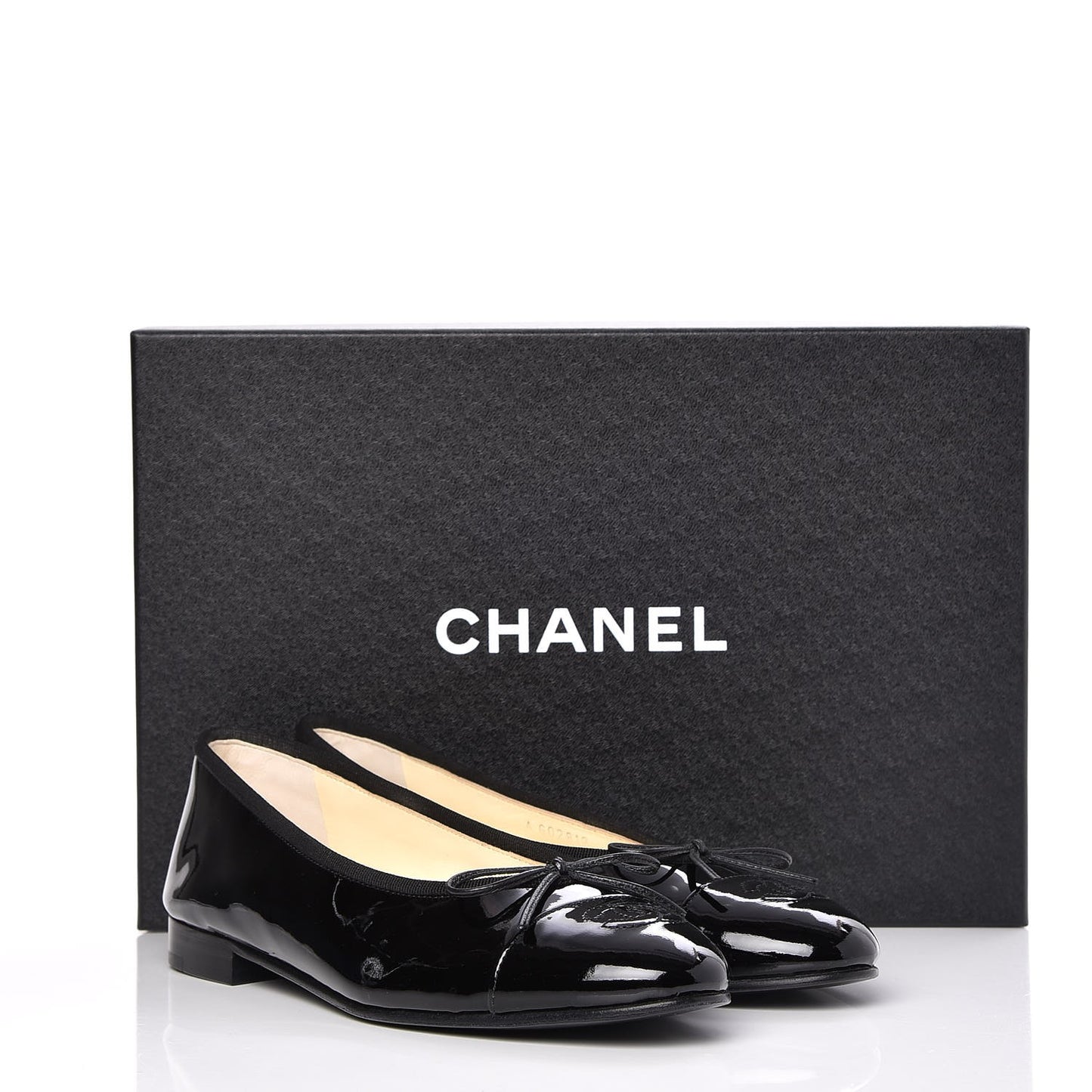 Patent CC Cap Toe Ballerina Flats 37 Black