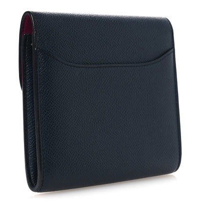 Hermes Epsom Verso Constance Short Wallet Bleu Indigo Rose Pourpre 3 of 10