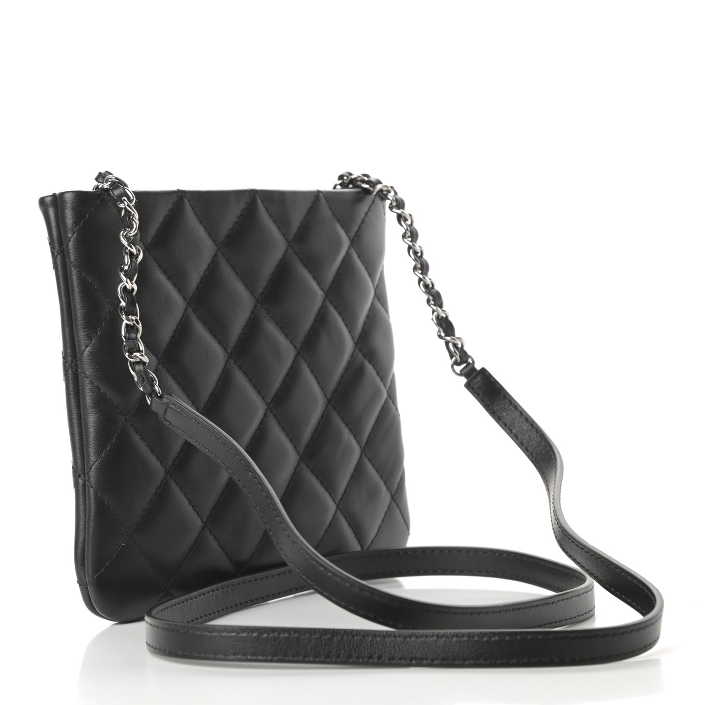 Lambskin Quilted Crossbody Bag Black