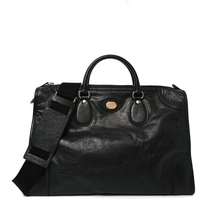 Gucci Fluffy Calfskin Morpheus Weekender Duffle Black 1 of 10
