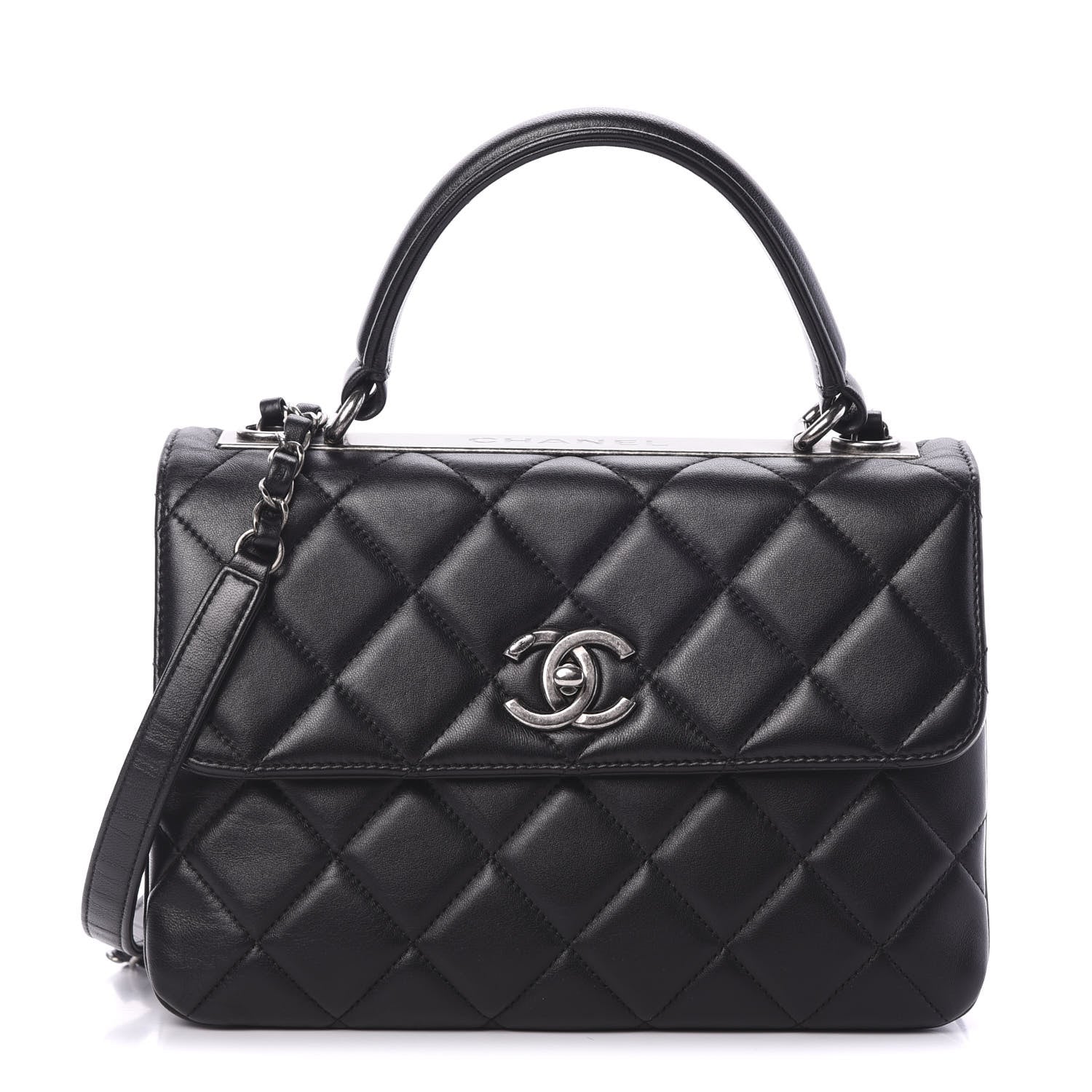 Chanel Lambskin Quilted Small Trendy CC Dual Handle Flap Bag Black 1 of 11