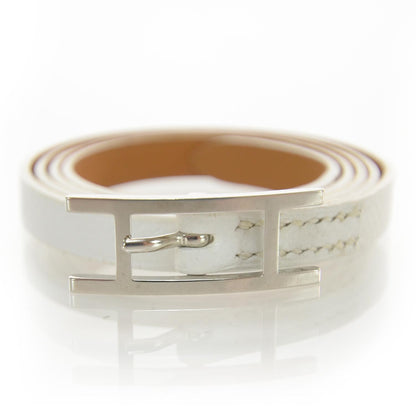 Hermes Epsom Hapi Triple Tour Wrap Bracelet White 1 of 5