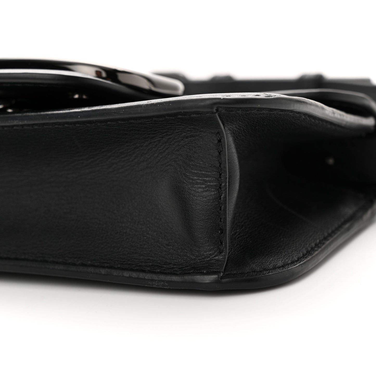 Calfskin Monochrome Vlogo Mini Loco Shoulder Bag Black