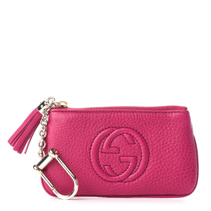 Gucci Pebbled Calfskin Soho Key Case Bright Bougainvillea 1 of 7