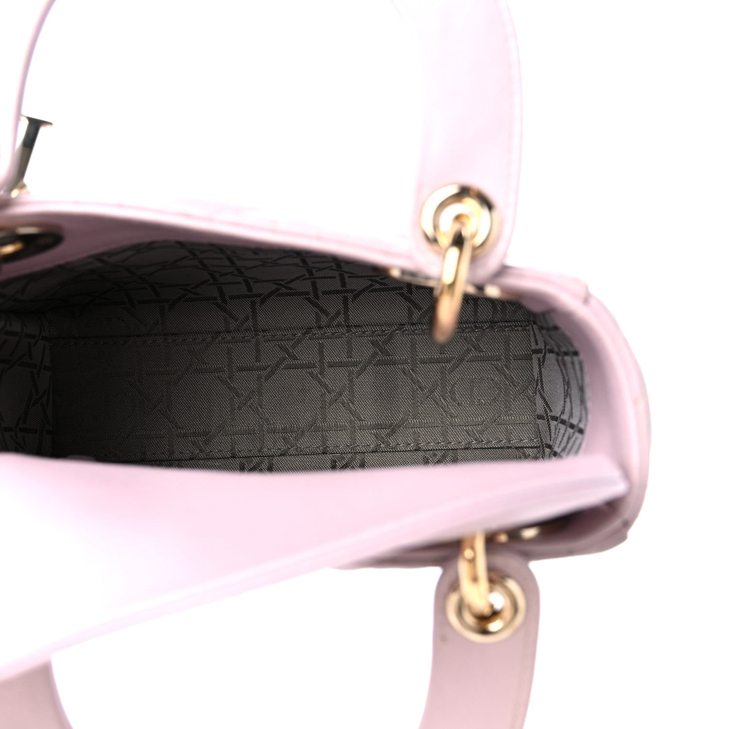 Christian Dior Metallic Calfskin Cannage Mini Lady Dior Pink 4 of 15
