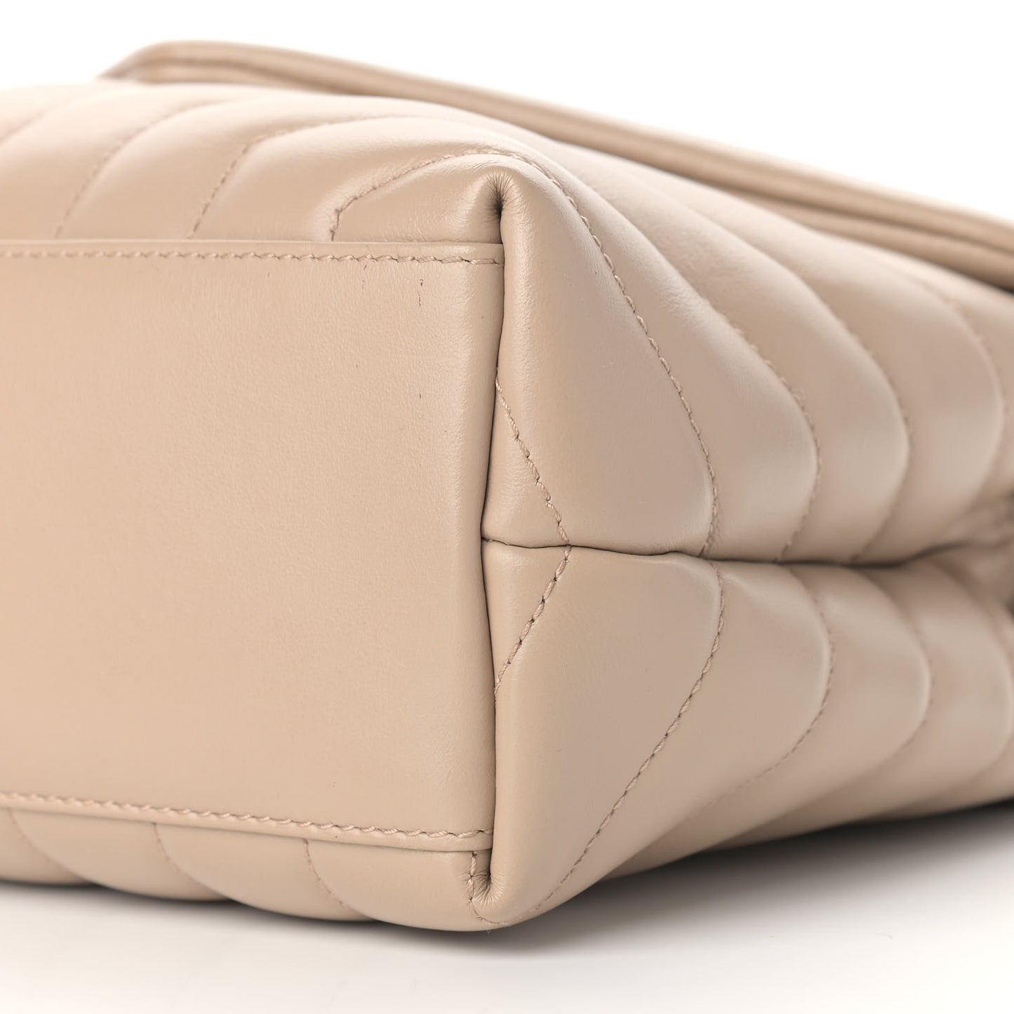 Calfskin Y Quilted Monogram Small Loulou Chain Satchel Dark Beige
