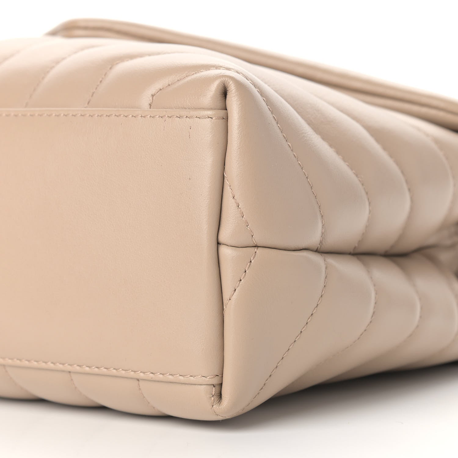 Saint Laurent Calfskin Y Quilted Monogram Small Loulou Chain Satchel Dark Beige 10 of 10