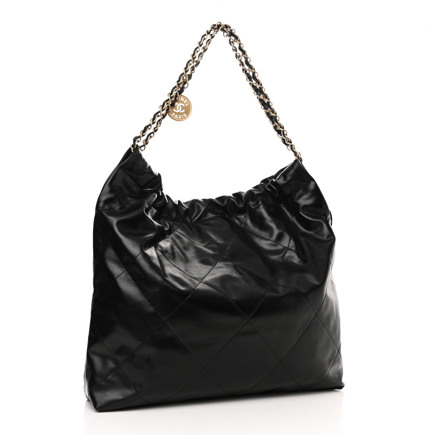 Chanel Shiny Calfskin Quilted Chanel 22 Black 4 of 10