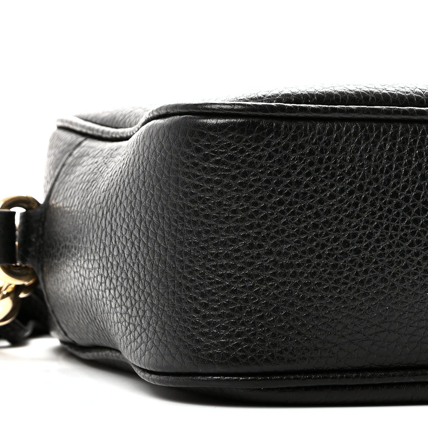 Pebbled Calfskin Small Soho Disco Bag Black