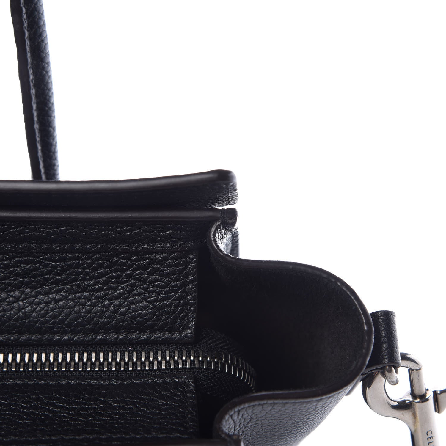 Celine Drummed Calfskin Nano Luggage Black 13 of 15