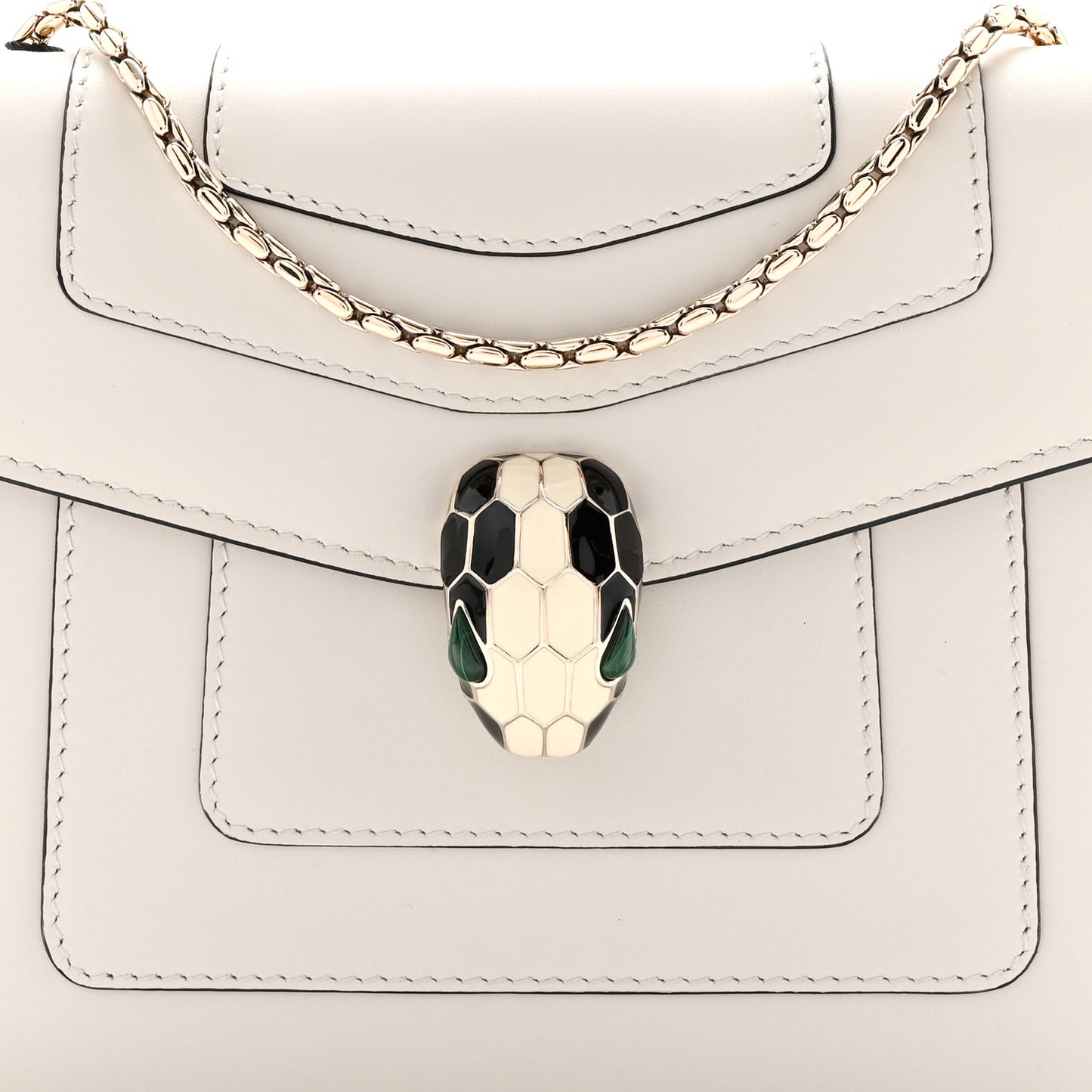 Calfskin Small Serpenti Forever Crossbody Bag White Agate