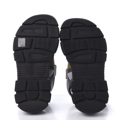 Gucci X SEGA Nappa Mesh Mens Aguru Sandals 8 Loess Black 5 of 9