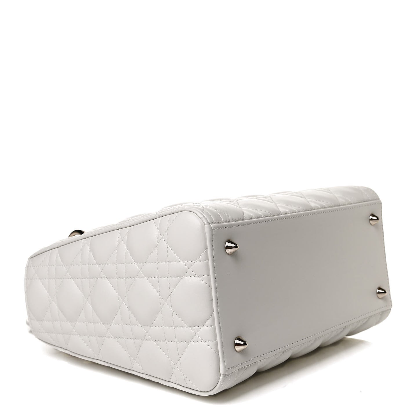 Lambskin Cannage Medium Lady Dior White