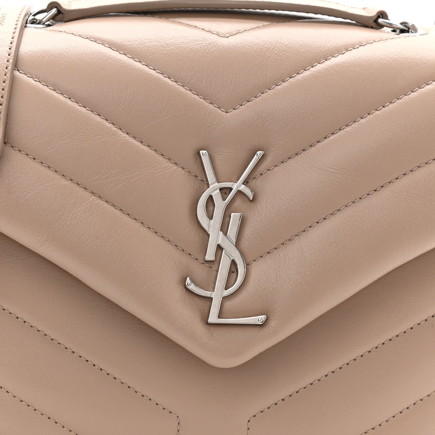 Calfskin Y Quilted Monogram Small Loulou Chain Satchel Mink