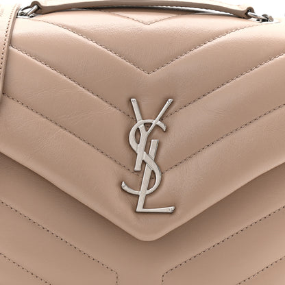 Saint Laurent Calfskin Y Quilted Monogram Small Loulou Chain Satchel Mink 8 of 10