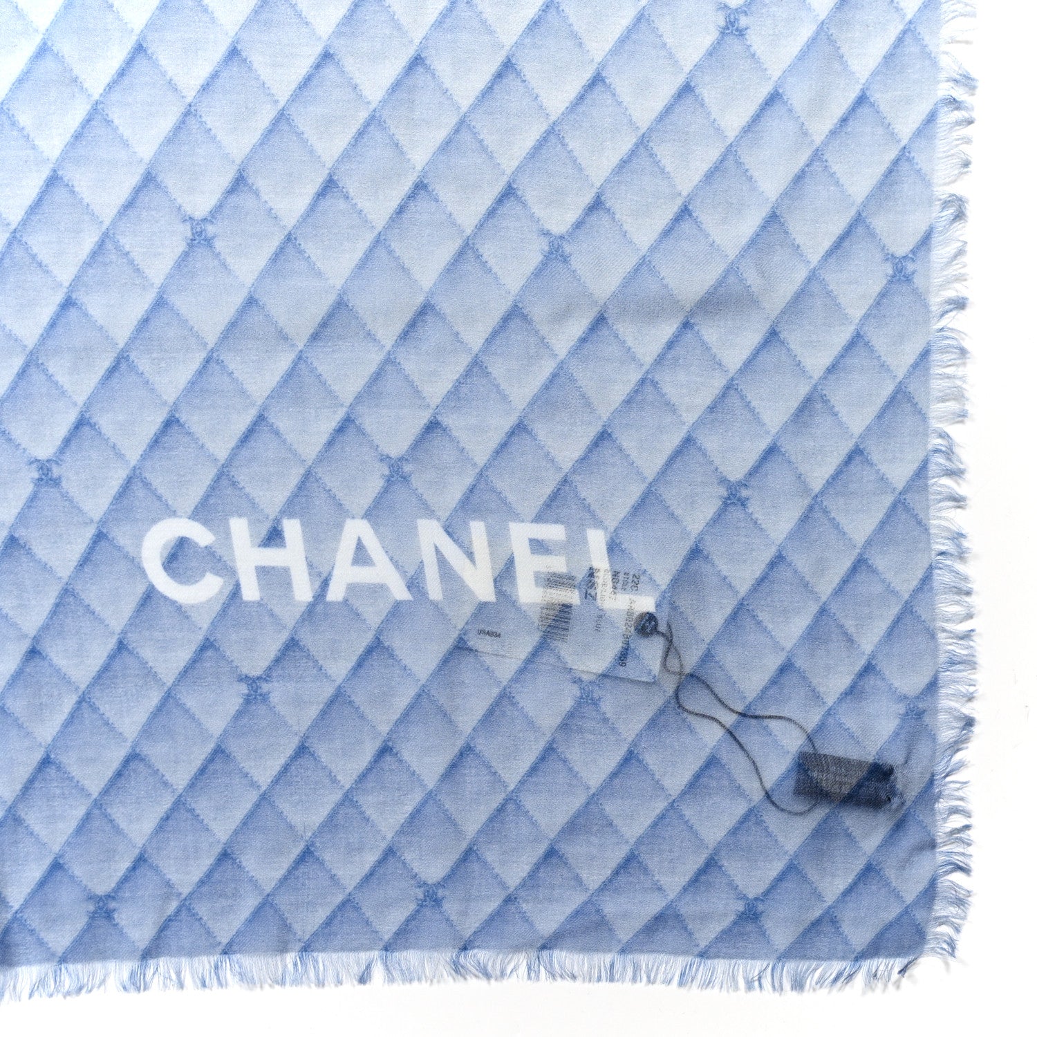 Chanel Cashmere CC Stole Blue 3 of 4