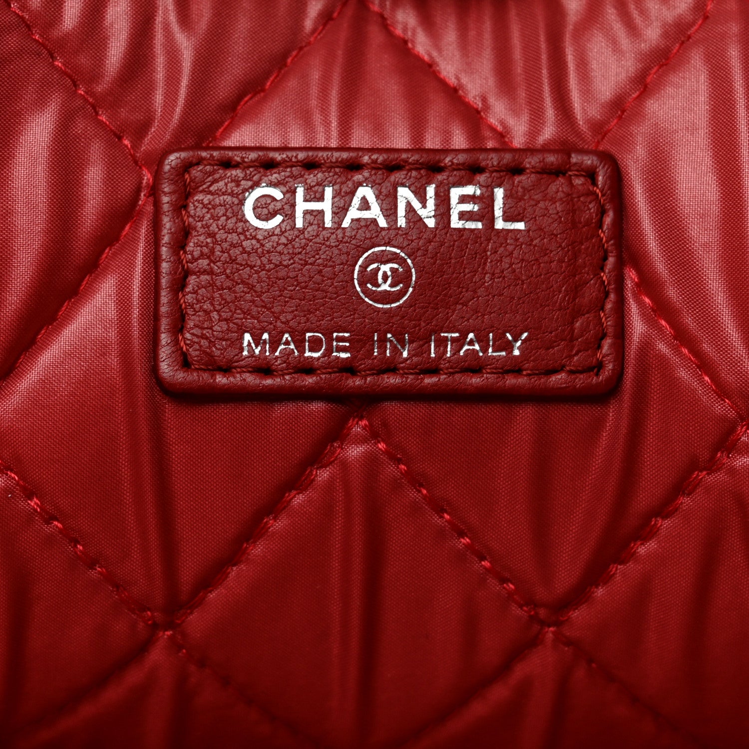 Chanel Lambskin Quilted Large Cosmetic Case Red 6 of 8