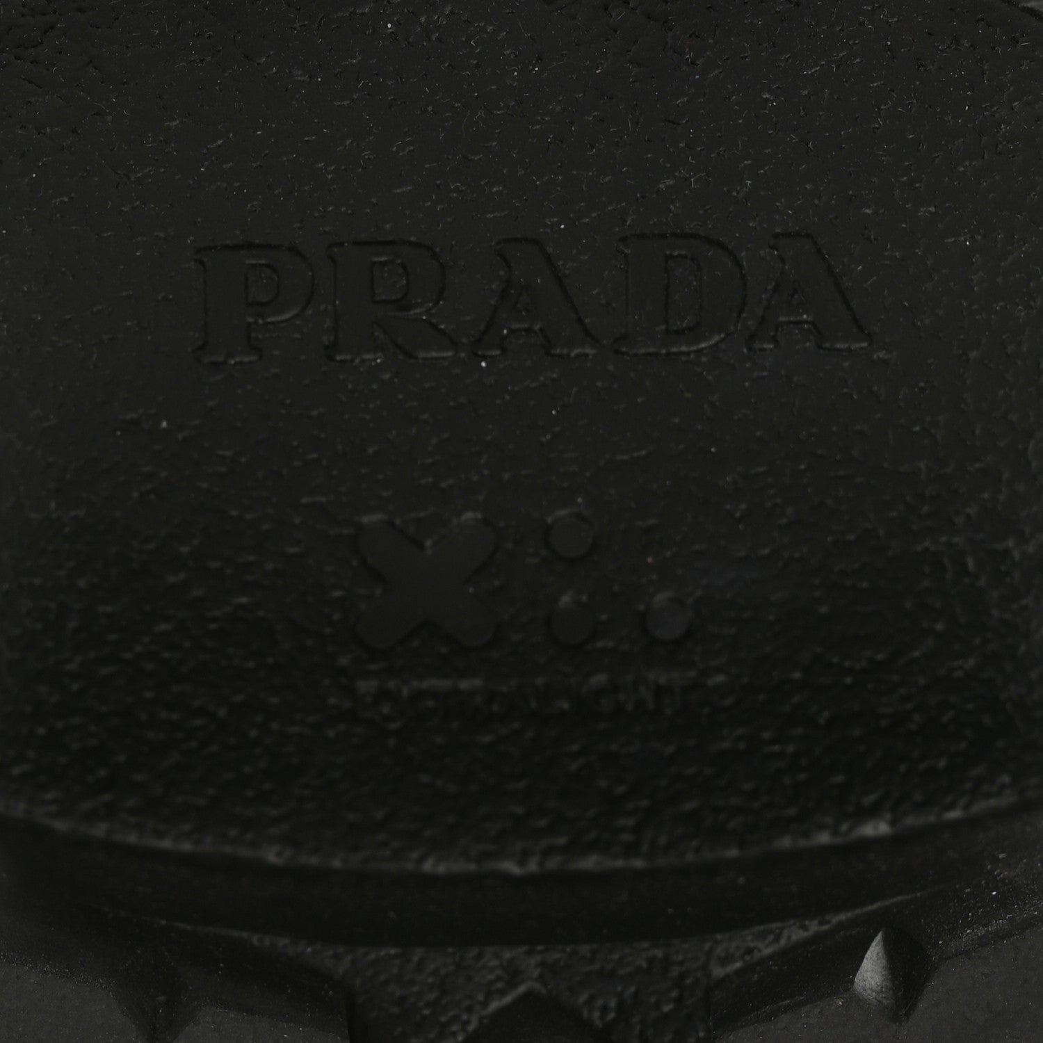Prada Spazzolato Rois Metal Triangle Logo Monolith 55mm Loafers 35 Black 9 of 9