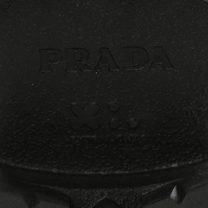 Prada Spazzolato Rois Metal Triangle Logo Monolith 55mm Loafers 35 Black 9 of 9