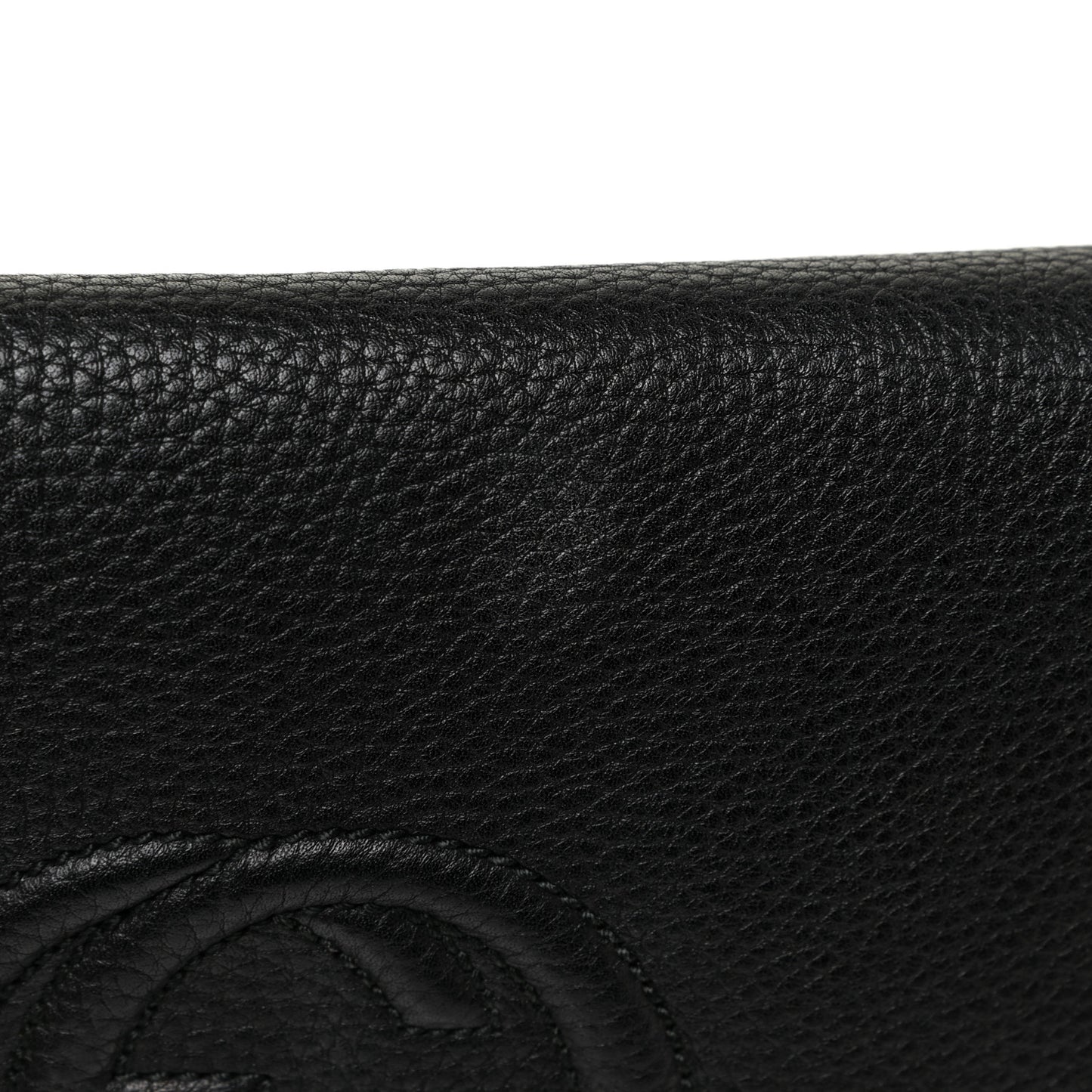 Pebbled Calfskin Medium Soho Flap Crossbody Black