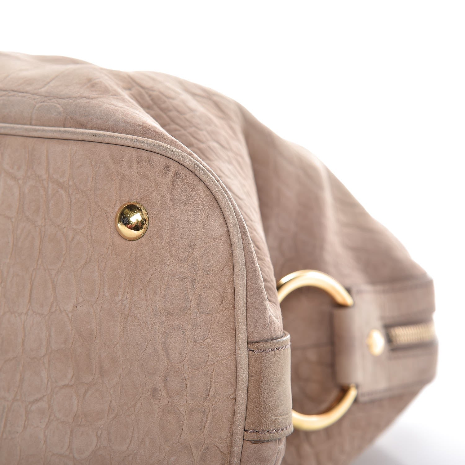 Saint Laurent Nubuck Croc Embossed Oversized Muse Beige 10 of 12
