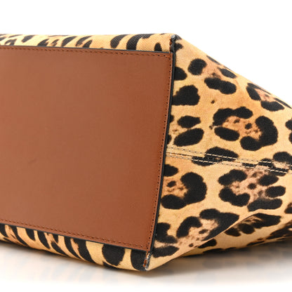 Valentino Garavani Canvas Nappa Leopard Print Rockstud Tote Brown 8 of 13