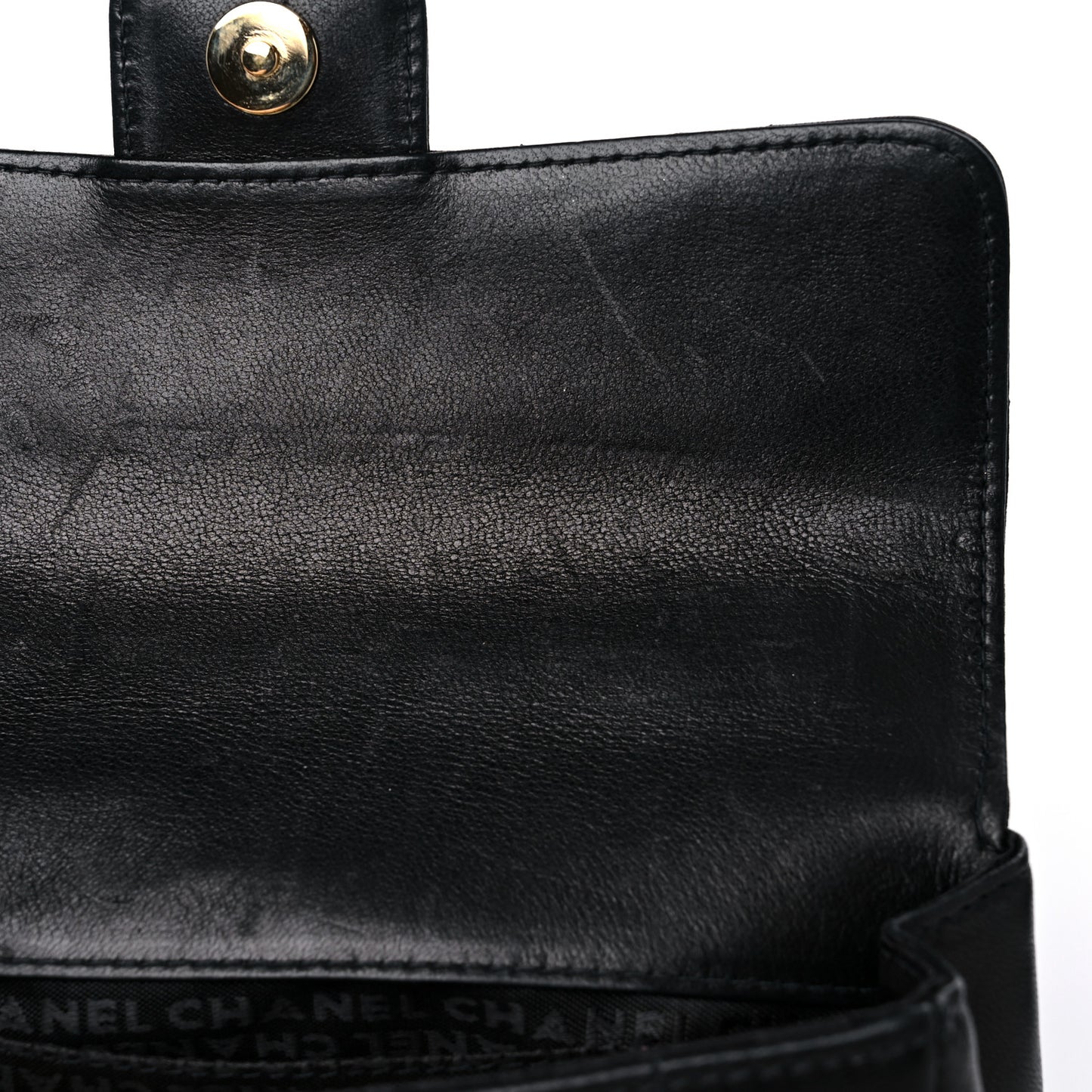 Lambskin Quilted Mini Chocolate Bar Camellia Flap Black