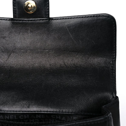 Chanel Lambskin Quilted Mini Chocolate Bar Camellia Flap Black 12 of 14