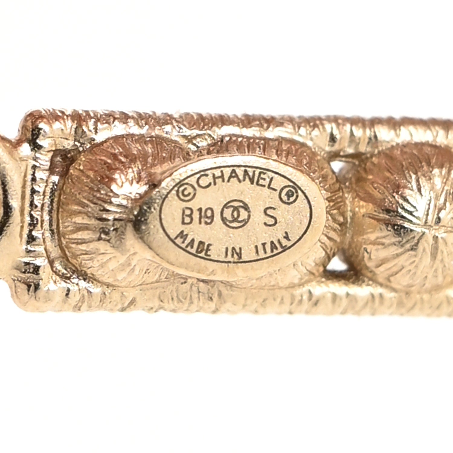 Chanel Crystal Cha-Nel Logo Drop Earrings Gold 4 of 4