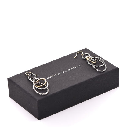 David Yurman Sterling Silver 18K Yellow Gold Mobile Oval Drop Earrings 4 of 4