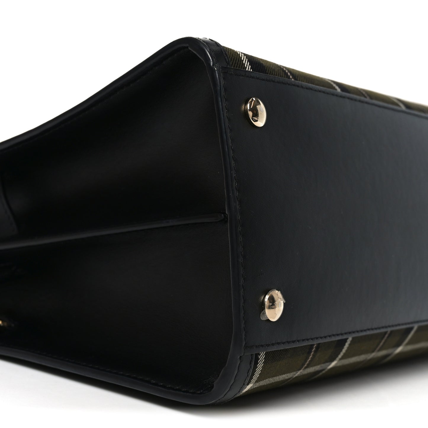 Wool Tartan Two Handle Title Bag Dark Green