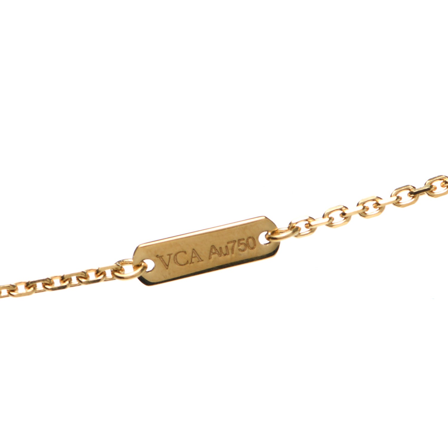 Van Cleef & Arpels 18K Yellow Gold Mother of Pearl Vintage Alhambra Pendant Necklace 5 of 5