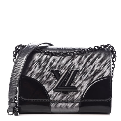 Louis Vuitton Epi Patent Twist Shoulder Bag MM Anthracite Nacre 1 of 16