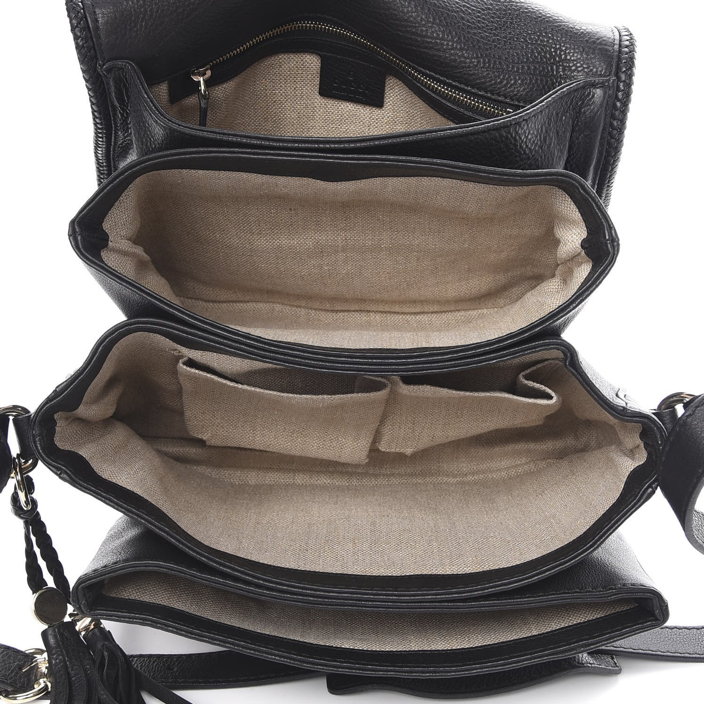 Calf Hair Calfskin Zebra Print Medium Marrakech Flap Messenger Bag Black