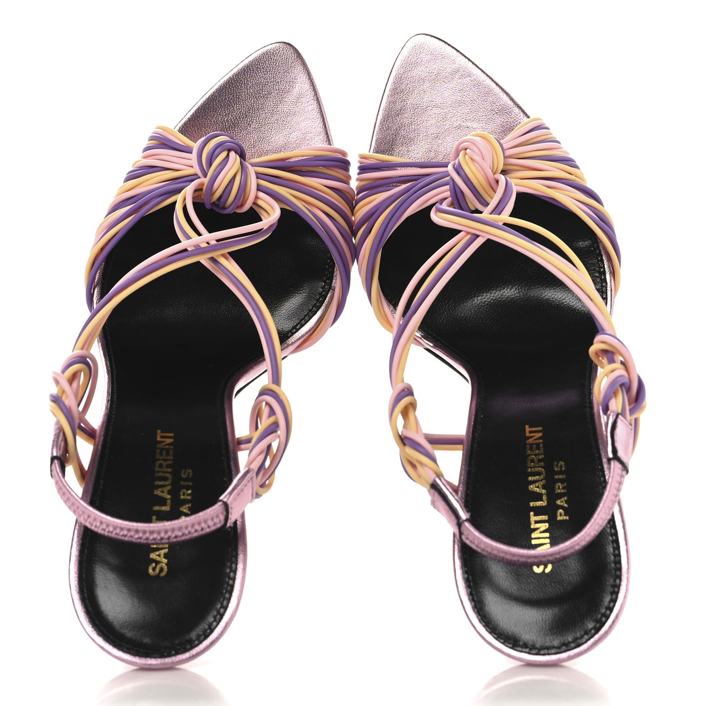 Metallic Calfskin Gippy 105 Sandals  38 Malva Peach Gerbera