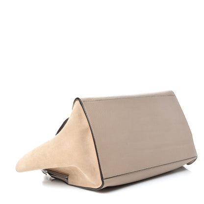 Celine Drummed Calfskin Suede Double Zip Trapeze Sand 4 of 12