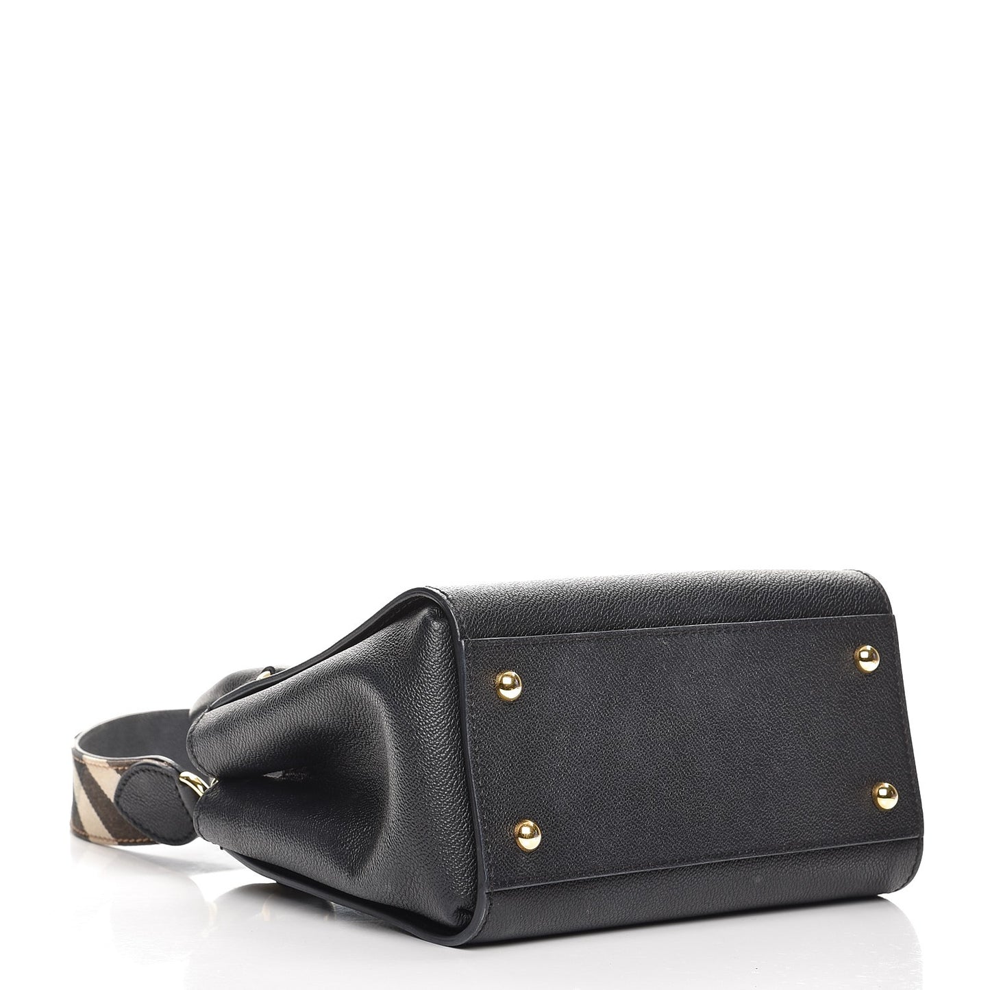 Soft Grain Calfskin Small Buckle Tote Black