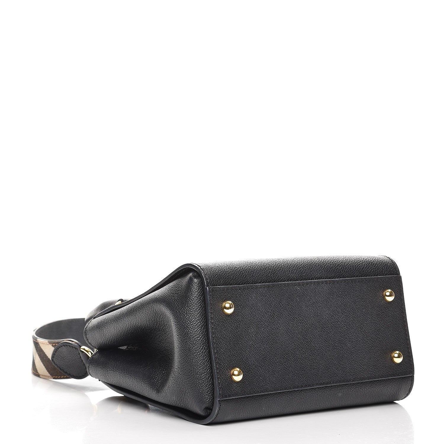 Burberry Soft Grain Calfskin Small Buckle Tote Black 5 of 14