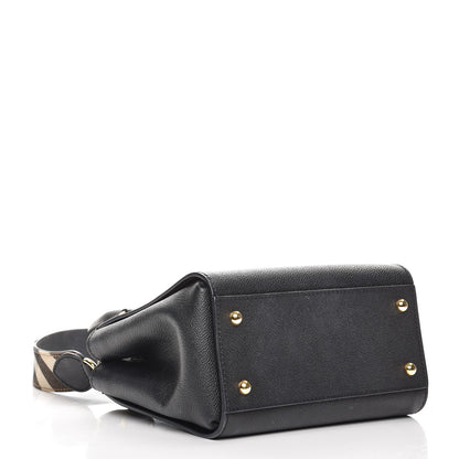 Burberry Soft Grain Calfskin Small Buckle Tote Black 5 of 14