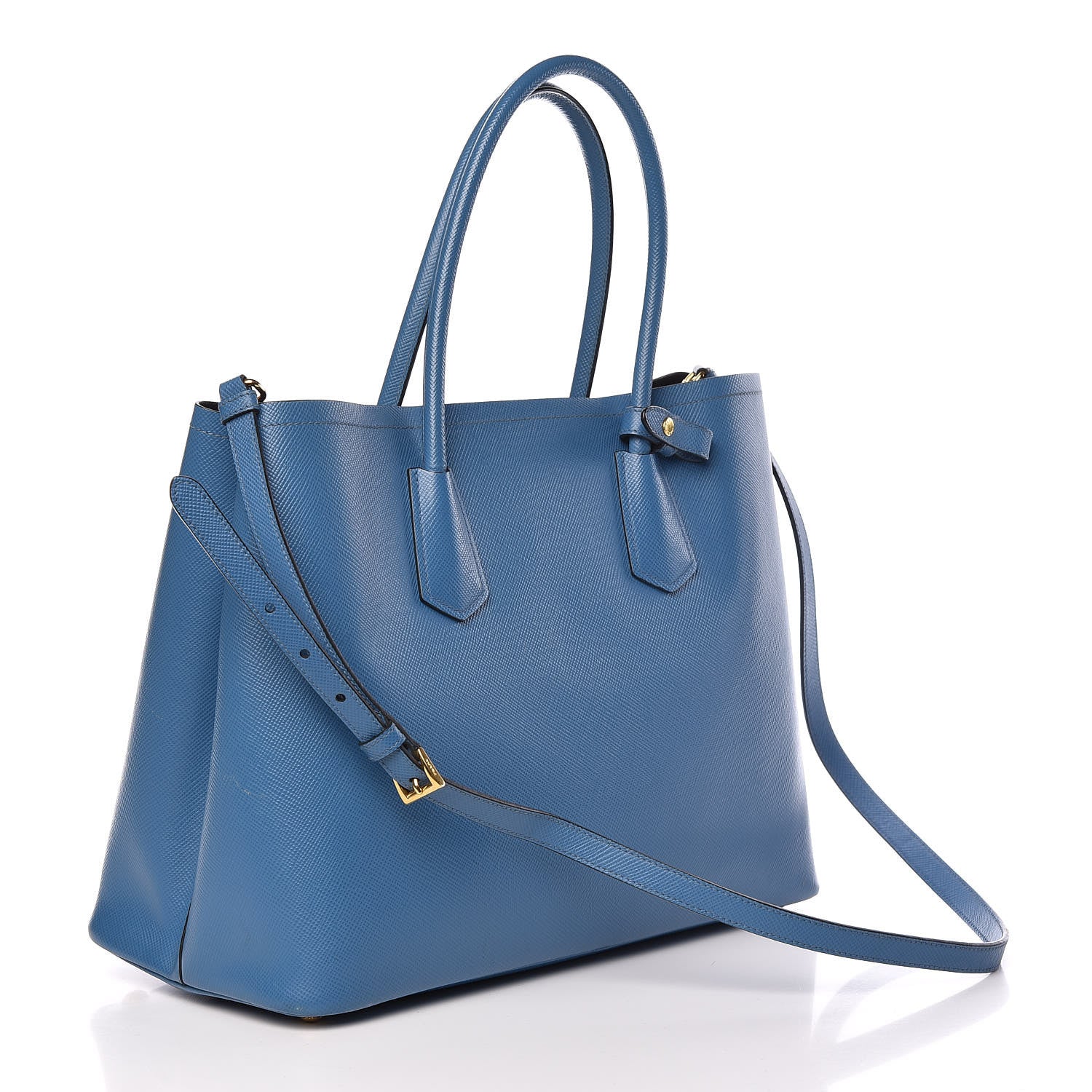 Prada Saffiano Cuir Medium Double Bag Cobalto 3 of 11