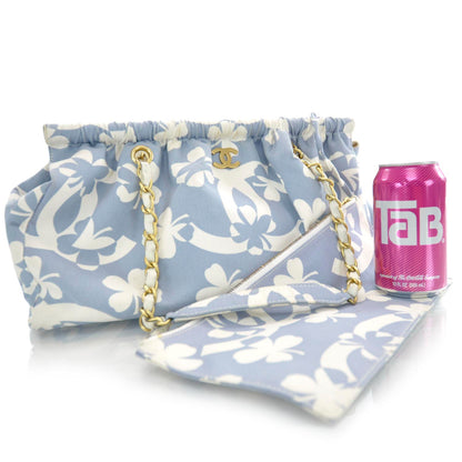Chanel Canvas CC Clover Print Bag Blue 3 of 8