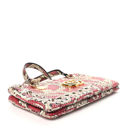 Gucci Snakeskin Large Arli Top Handle Bag Pink Beige 4 of 11