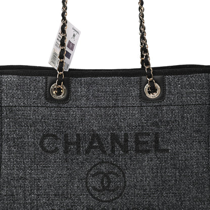Chanel Lurex Boucle Small Deauville Tote Black 8 of 11