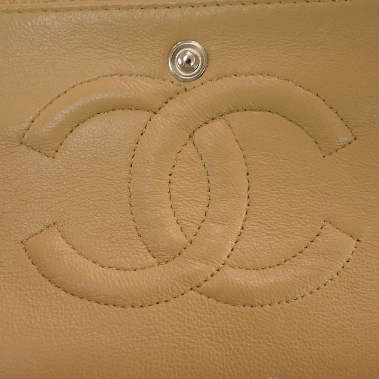 Chanel Caviar Quilted Medium Double Flap Beige 7 of 10