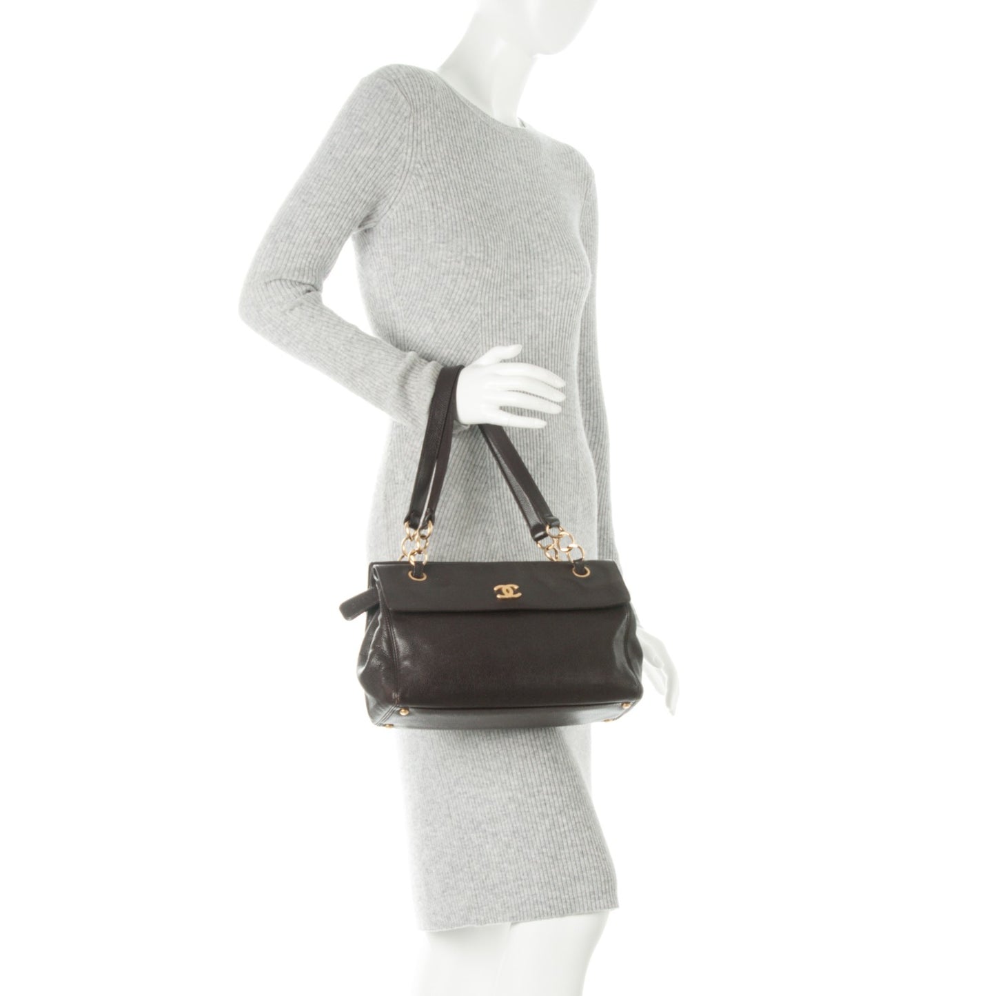 Caviar Shoulder Bag Brown