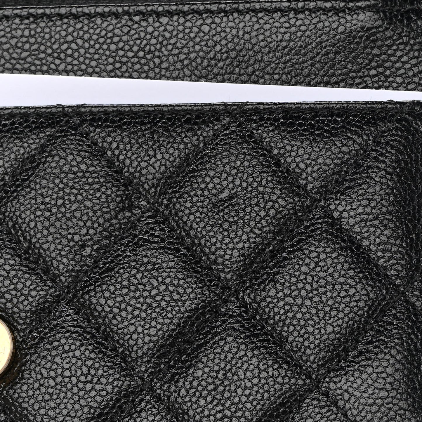 Shiny Caviar Quilted Chain Melody Wallet On Chain WOC Black