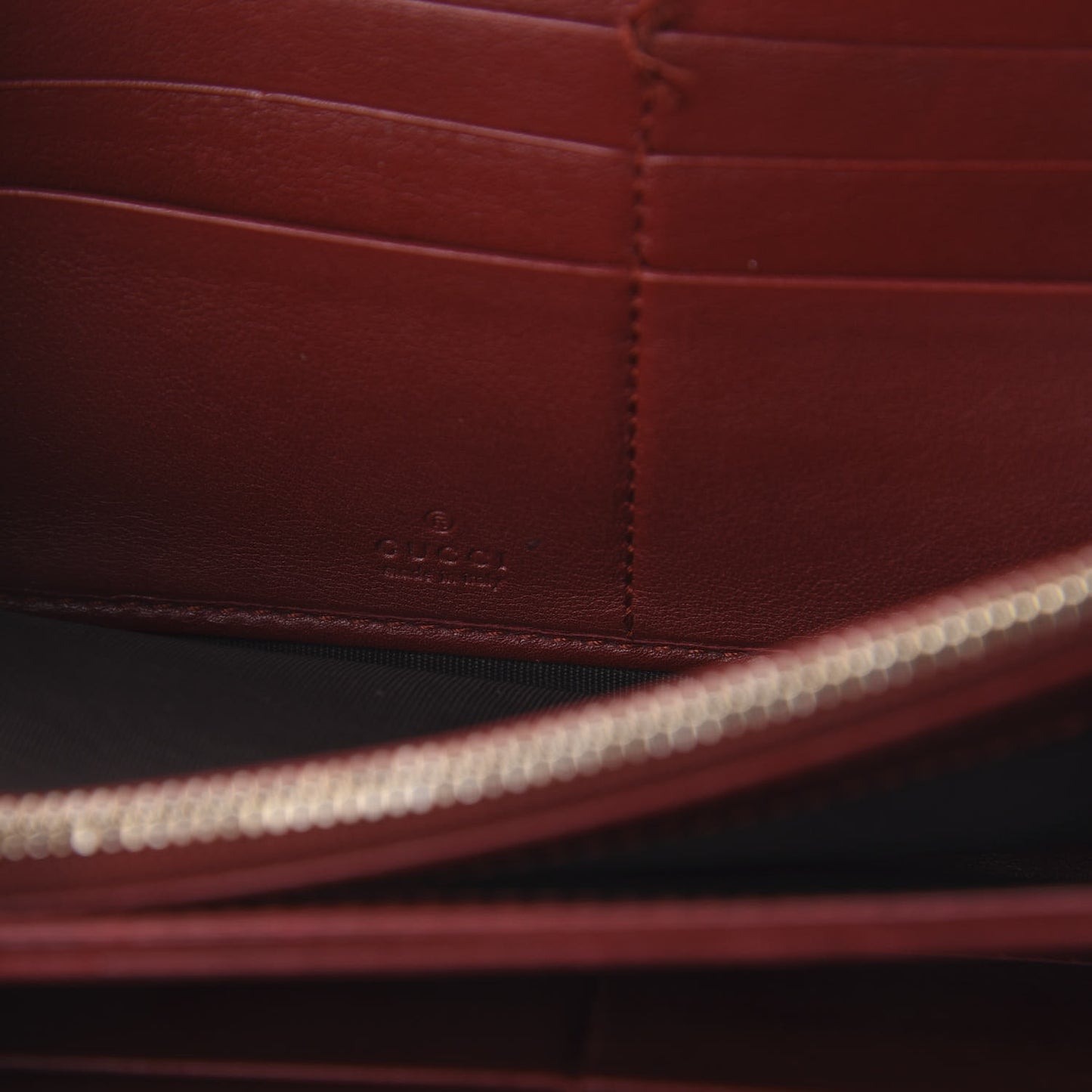 Patent Microguccissima Zip Around Wallet Rose Bed