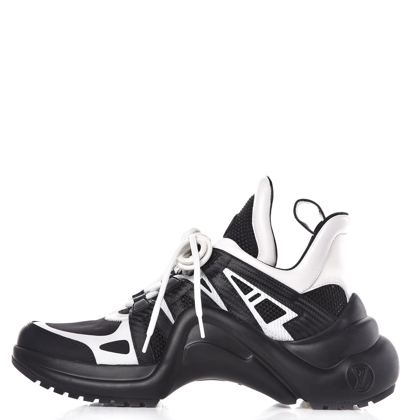 Calfskin Technical Nylon LV Archlight Sneakers 38.5 Black White