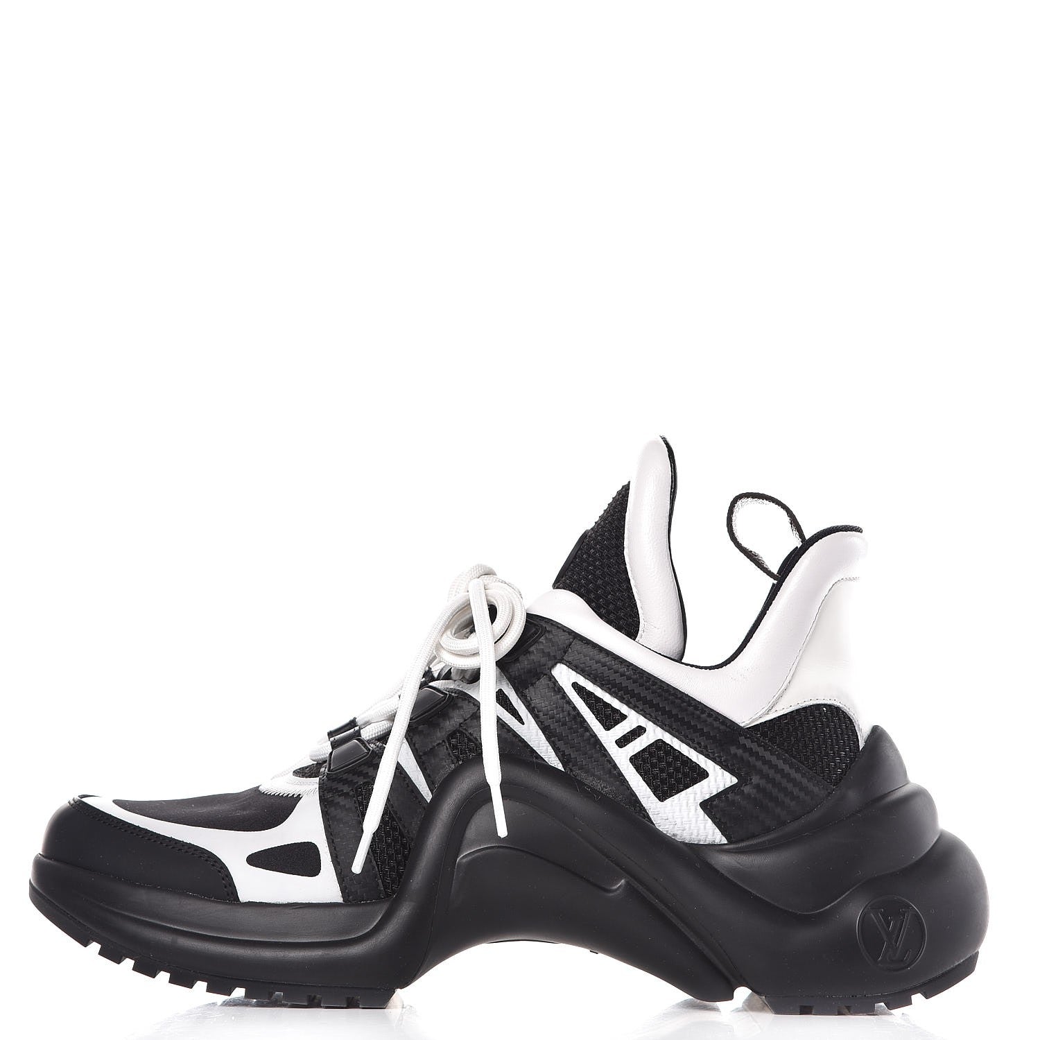 Louis Vuitton Calfskin Technical Nylon LV Archlight Sneakers 38.5 Black White 1 of 11