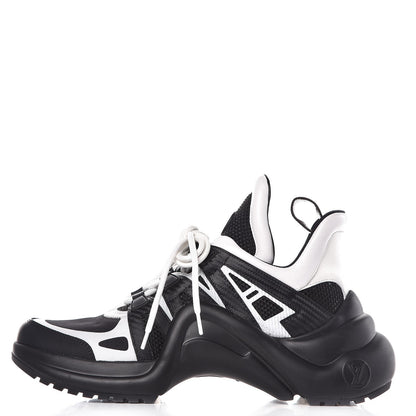 Louis Vuitton Calfskin Technical Nylon LV Archlight Sneakers 38.5 Black White 1 of 11